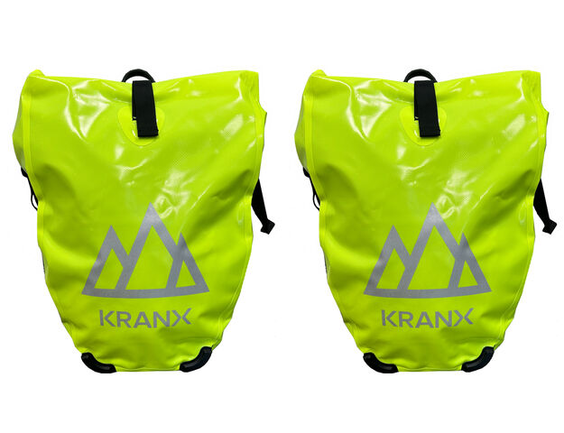 KRANX Grampian Waterproof Panniers in Fluo Yellow 48L (Pair) click to zoom image