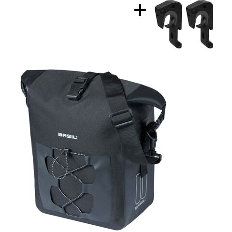 Basil Navigator Storm Medium, single pannier bag,MIK Hooks, 12-15L, black click to zoom image
