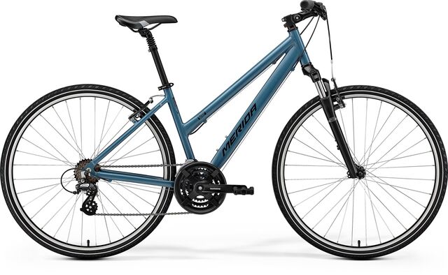 MERIDA Crossway 10-V Women's - Silk Blue/Black - MY25 click to zoom image